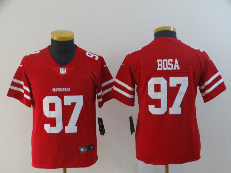 Youth San Francisco 49ers 97 Bosa Red Nike Vapor Untouchable Limited Player NFL Jerseys